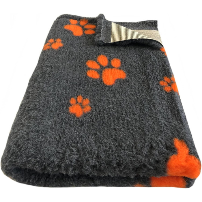 Килимок для собак Elropet Vetbed: преміум якість, 22 мм, для малих та великих собак. Товщина 22 мм. Розміри: S (80x50 см), колір: темно-сірий + помаранчева лапка