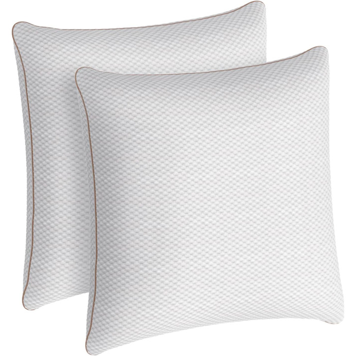 ALOTCHE Pillow 80 x 80 cm, Set of 2 Pillows with Zip, Microfibre Filling Pillow with Removable Bamboo Fibre Cover, Washable Soft Pillows for Bed, Sofa Cushion and Decorative Cushion for Couch or Bed