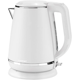 Електрочайник Cuisinart 1,5 л, 3000 Вт, білий, нержавіюча сталь, матове покриття, бездротовий, швидкий нагрів, для кухні, частина набору з тостером