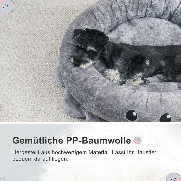 Кругле ліжко для собак та котів Jiupety Boho, рожеве/сіре, XL, знімний коврик, для великих собак