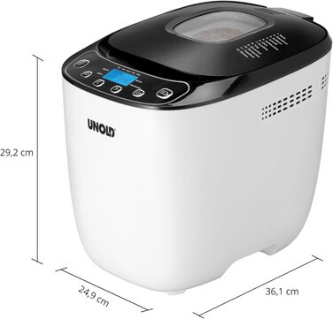 Хлібопекарня Unold 68010 Backmeister Design: чорно-біла, 1.0 кг, 12 програм, LCD-дисплей