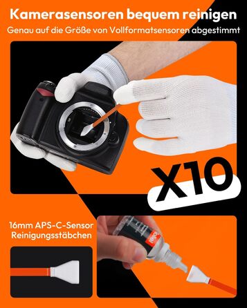 Rollei Набір для чищення камери APS-C XL (8-в-1): Lenspen, груша, серветки, рідина, стіки для сенсора (16мм)