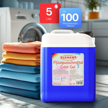 Рідкий пральний засіб Element Color Gel для кольорових речей, без запаху, 10 л (200 прань)