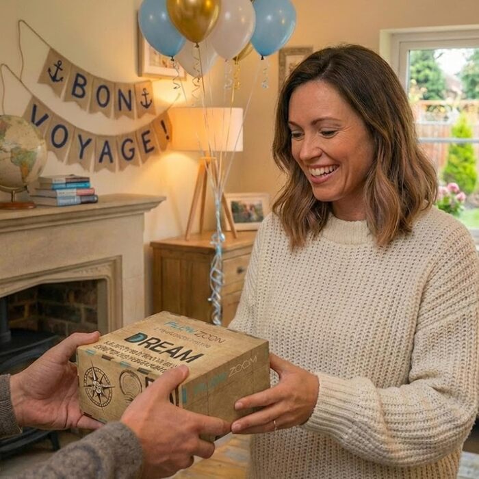 Подушка для шиї FlowZoom Dream Pro з додатковою бічною підтримкою та регульованим липучкою кріпленням - подушка для подорожей в літак з піною з пам'яті - з чохлом та подарунковою упаковкою - Сірий