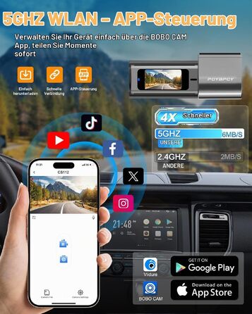 Автомобільний відеореєстратор 4K з WiFi, CPL-фільтром та SD-картою 64ГБ, 1.47