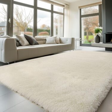 Килим Sour Lemon Hochflor сірого кольору для вітальні та спальні 160x230 см, миючий, з антиковзаючим покриттям, великий, пухнастий, сучасний, для дитячої кімнати (кремовий, 300x425 см)