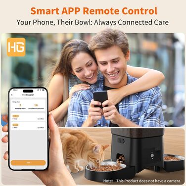 Автоматичний годівник для котів та собак HoneyGuardian з Wi-Fi, 2 миски, 3.5л, APP-керування