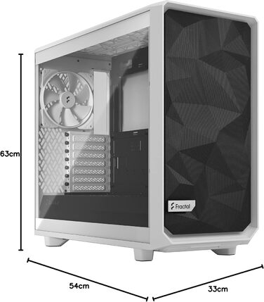 Корпус ПК Fractal Design Meshify 2 Lite White з прозорим склом, ATX Mid Tower