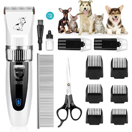 Машинка для стрижки собак та котів Tierhaarschneider - професійна машинка для грумінгу з 6 насадками та акумулятором