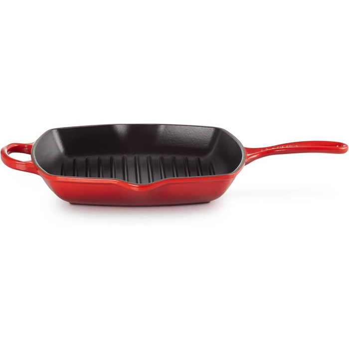 Le Creuset Signature чавунна гриль-сковорода квадратна 26 см, для всіх плит, індукція, 2,86 кг, червона