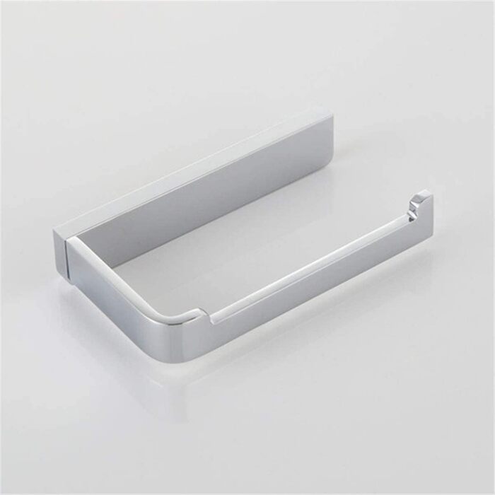 Chrome Solid Brass Toilet Paper Holder - Wall Mounted, 20cm - No Cover