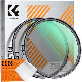 Фільтри K&F Concept Black Mist 1/4 та 1/8, 67mm, Black Promist Filtersets, Nano-Klear (Ефектний фільтр дифузії)