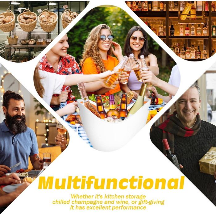 8L Емальований відро для шампанського, відро для льоду, охолоджувач вина/шампанського, велике відро для льоду, контейнер для фруктів та овочів