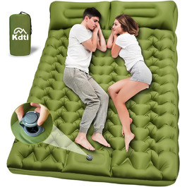 Self-Inflating Camping Mat with Integrated Pillows - Ultralight Double Sleeping Pad