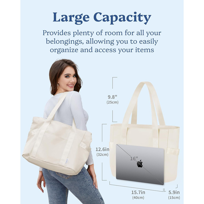 Laptop Bag for Danes, Waterproof Shoulder Bag with 40.6 inch Computer Compartment for Work, School, Travel, Violet (M, Beige N)