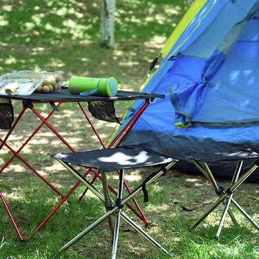 Складний стілець для кемпінгу Azarxis: легкий, портативний, для риболовлі, пікніків та відпочинку на природі (01 Чорний - S)