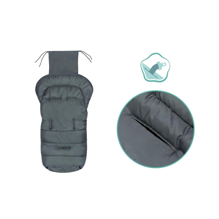 Зимовий конверт Fillikid Eco Komfort для дітей, універсальний теплий мішок для автокрісла, коляски, прогулянкового візка, легкий дитячий спальний мішок, м'який, преміум-якість, темно-сірий, можна прати