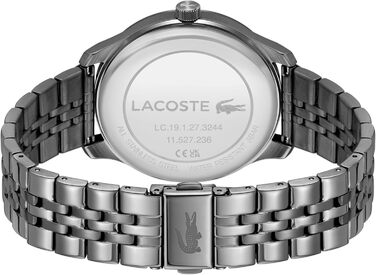 Годинник Lacoste Lisbon чоловічий кварцовий, сталевий браслет (сірий)