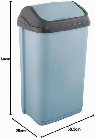 Сміттєвий кошик keeeper Swantje з гойдальним кришкою, 50 л, Nordic Blue (сірий)