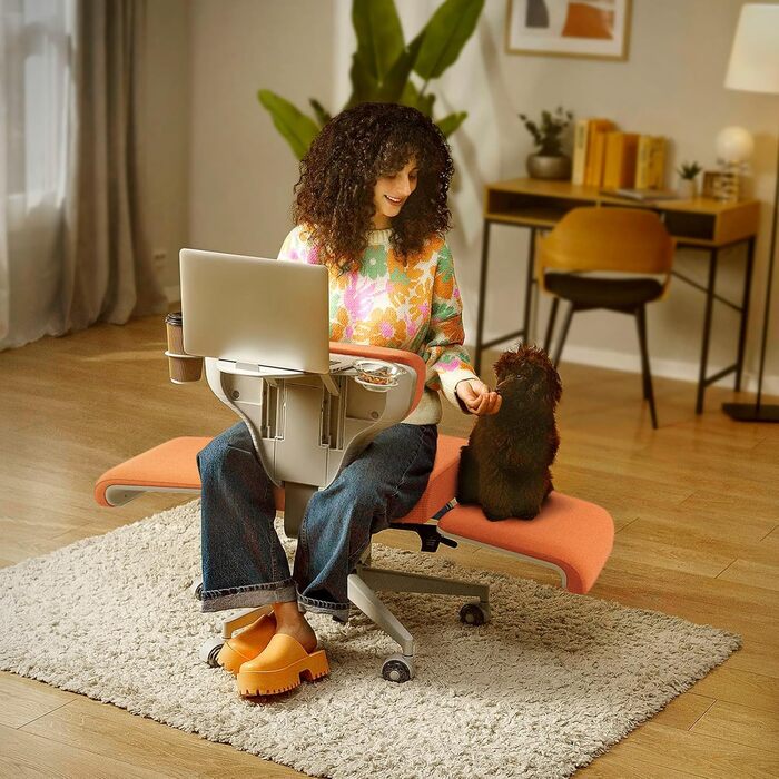 Офісне крісло Newtral FX-FF з регулюванням висоти, з підлокітниками/без, на роликах, для дому та офісу, обертове, помаранчеве FREEDOM-X FF