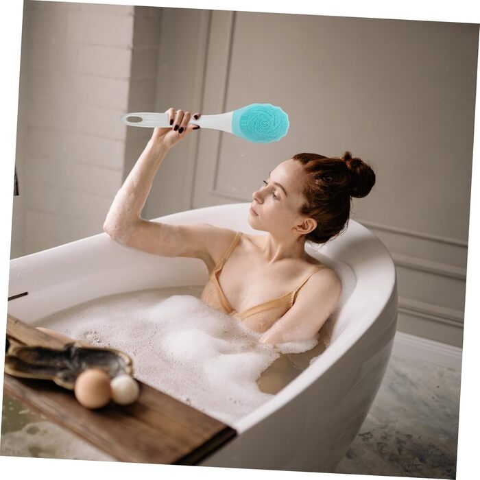 1 Piece Bath Brush Bath Scrubber Back Shower Scrubber Electric Cleaning Brush Shower Brush Back Shower Scrubber Blue