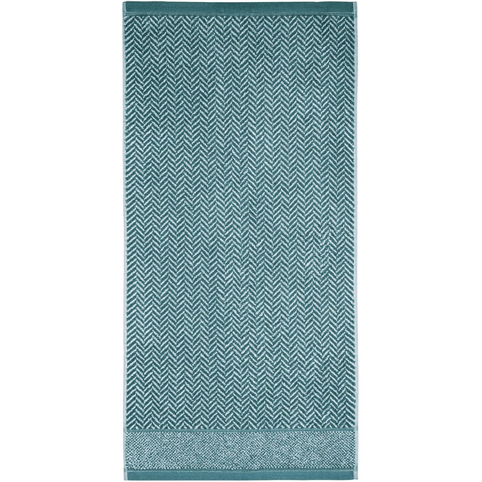 Набір рушників Herzbach Home: 2 рушники для душу 70x140 см + 3 рушники 50x100 см, 100% бавовна, блакитно-білий/зелений (океан)