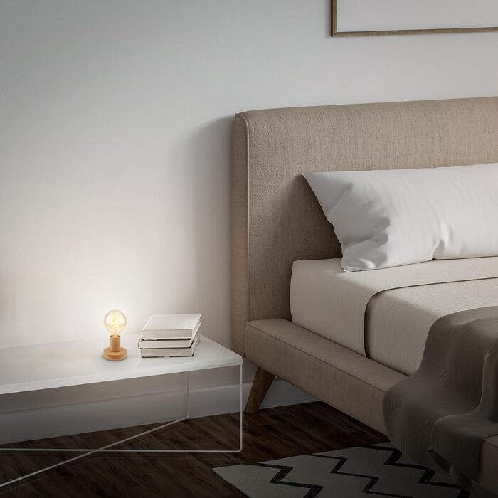 BRILONER Настільна лампа мініатюрна, ретро/вінтаж, E27, 10W, для дому, офісу, читання, 10x9 см, дерево/метал