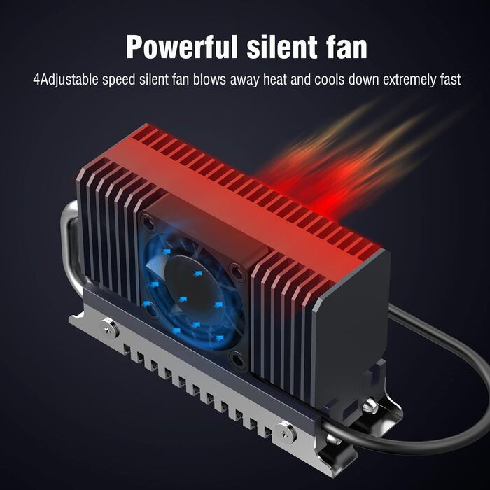 Радіатор охолодження M.2 SSD: кулер для NVMe/SATA SSD 2280 з вентилятором