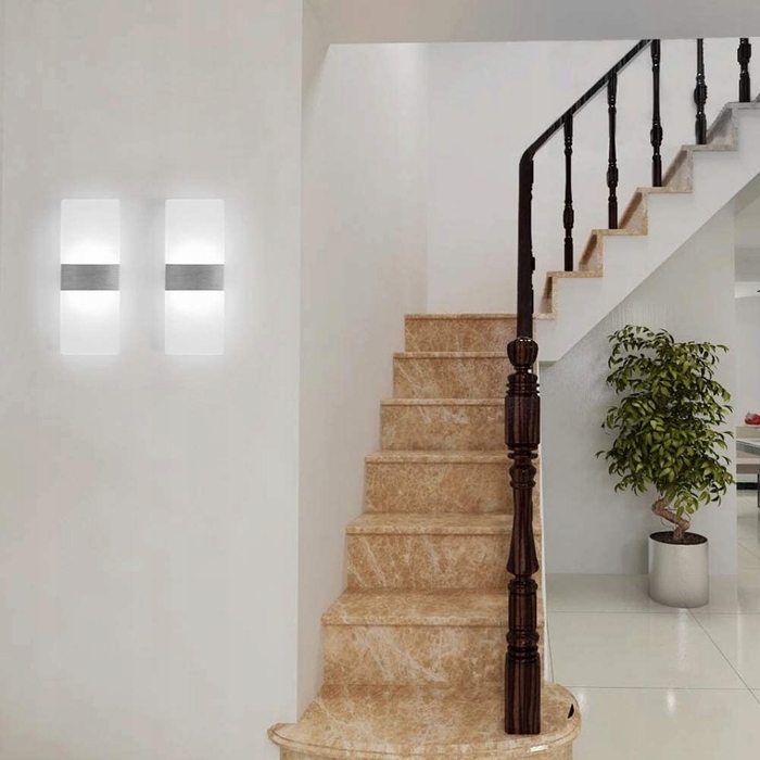 Набір із 2 настінних LED-бра для спальні та вітальні, 12W, 6000K