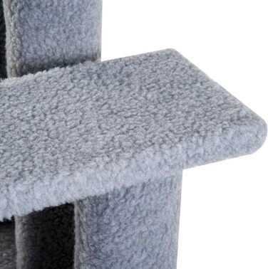 PawHut Pet Stairs Cat Stairs Dog Stairs Stairs for Cats and Dogs 4 Steps Gray 63.5x43x60cm
