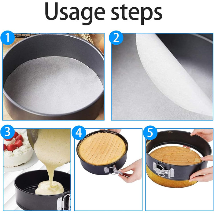 Набір форм для випікання QKNOSM (3 шт.) - діаметр 20/22/24 см, знімний дно, антипригарне покриття, з плоским дном, для пирогів та тортів