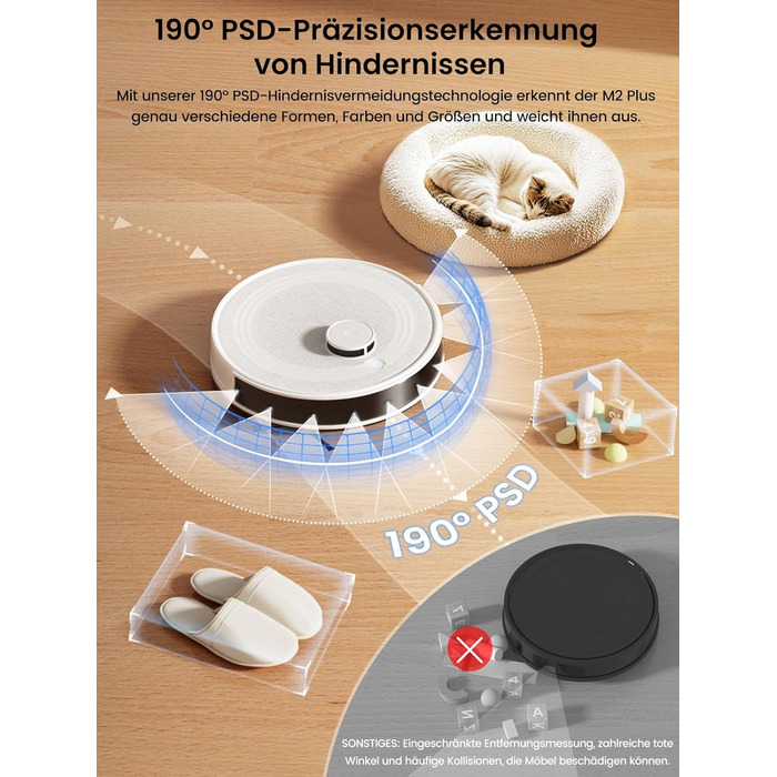 Робот-пилосос LEFANT M2Plus з функцією миття, 6000Pa, LiDAR-навігація, самоочищення, для видалення шерсті тварин, білий