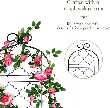 Садова опора SCENDOR GARDEN 150×40 см для витких рослин, винограду, огірків, томатів, квітів і овочів, металеві гратчасті панелі для пергол, 2 шт.