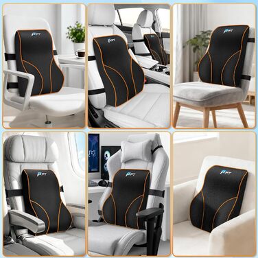 Подушка для попереку POOTACK з піни Memory Foam - ортопедична підтримка спини для авто, офісу та геймінгу, чорна
