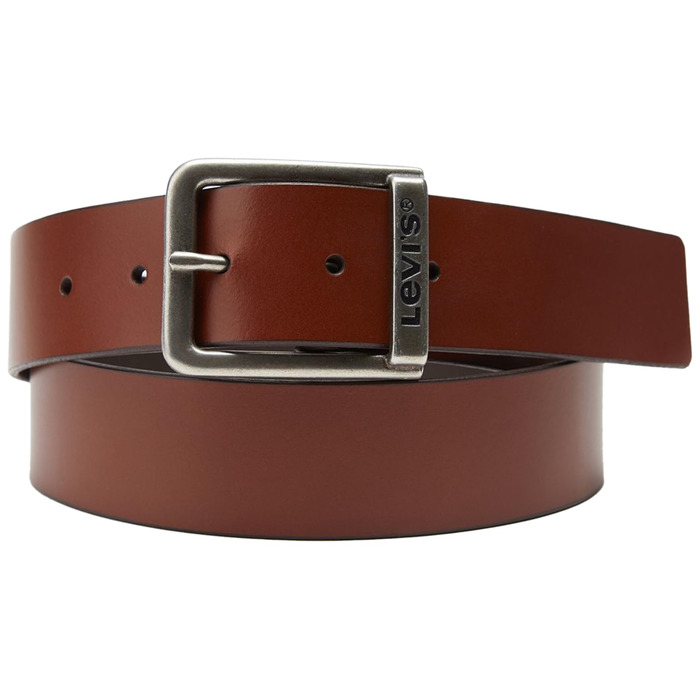 Шкіряний чоловічий ремінь Levi's Harness Buckle з логотипом, коричневий (Brown 95)