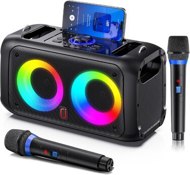 Караоке-машина JYX з 2 бездротовими мікрофонами, портативна Bluetooth-колонка для дорослих та дітей, PA-система, підтримка TF-карт/USB, AUX-вхід, TWS, модель T22T
