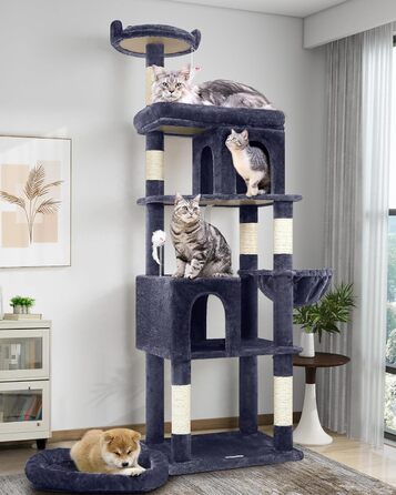 Драбина-будинок для котів Globlazer XXL, 183 см, сірий, для великих порід (Maine Coon, British Shorthair)