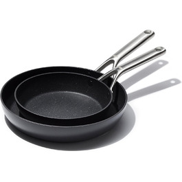 Набір сковорідок OXO Pro Professional Ceramic Non-Stick, 2 шт., 20.3 см та 25.4 см, чорний