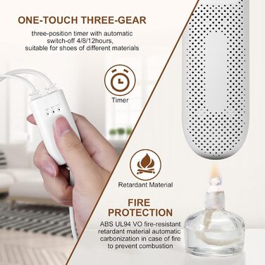 Електричний сушильник для взуття Flintronic - 3 режими, таймер, для черевиків, рукавиць, шкарпеток (EU-штекер)