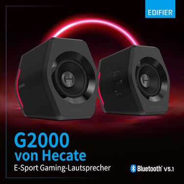 Edifier G2000 - Ігрова Bluetooth колонка з RGB підсвічуванням та 3 режимами звучання (Чорний)