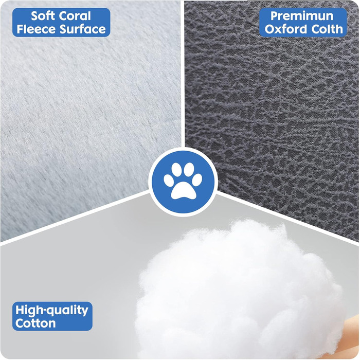 Автокрісло для собак 2-в-1 з ременем безпеки: автокрісло та ліжко для собак, знімний килимок та чохол, миється, для собак маленьких та середніх порід, сірий & блакитний