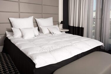 Ковдра з пуху Mayaadi Home 135x200 см, 2000 г, 70% гусиний пух, 30% перо, 100% бавовна, антиалергенна, вироблено в Європі