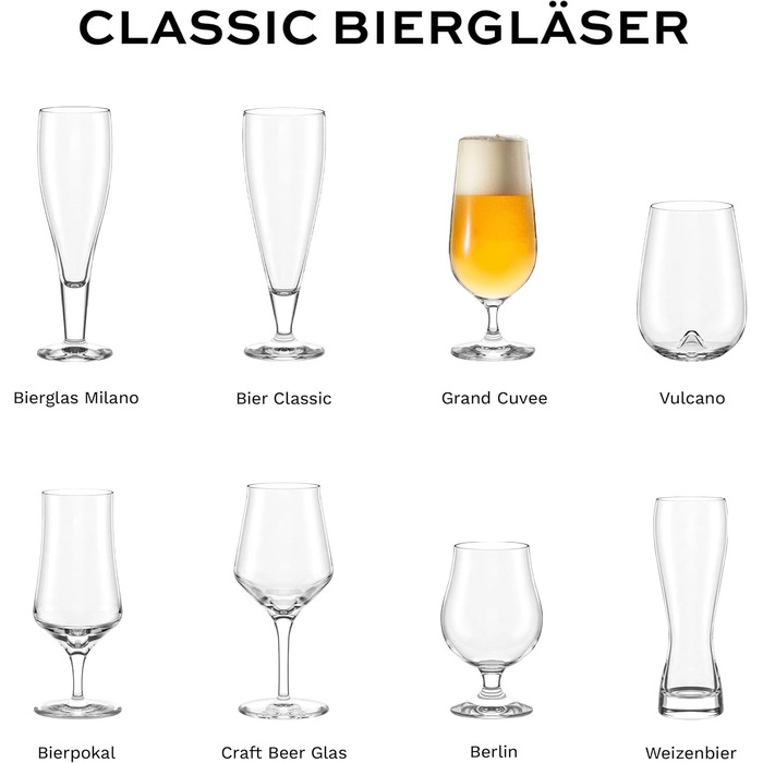 Набір келихів для пива Stölzle Lausitz Grand Cuvée 6 шт, 390 мл – Кришталеві келихи для Pilsner та іншого пива, Німеччина