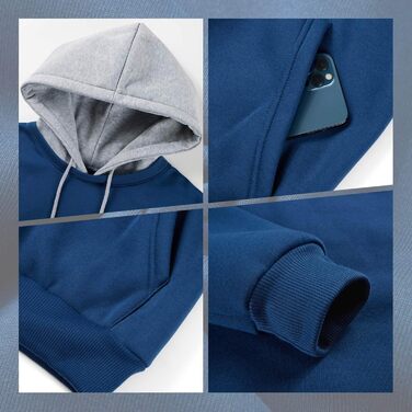 Чоловічий худі з капюшоном, довгим рукавом, вітрозахисна куртка, блоковий колір (S, T-блакитний)