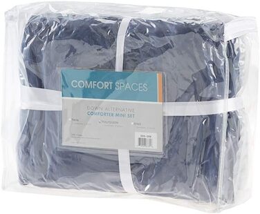 Комплект постільної білизни Comfort Spaces Vixie з ефектом демісезонності, стеганий, геометричний дизайн, чорний/сірий (Twin/Twin XL)