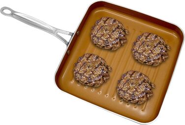 Сковорідка гриль GOTHAM STEEL з антипригарним покриттям Ti-Cerama, мідно-алюмінієва, 10.5 дюймів, коричнева