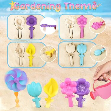 Joyreal 46-Piece Sand Toy Ice Cream Set for Girls and Boys - Sandbox Toys, Beach Toys, Kids with 4 Sand Shovels, Bucket, Sand Molds, Mesh Bag for Kids