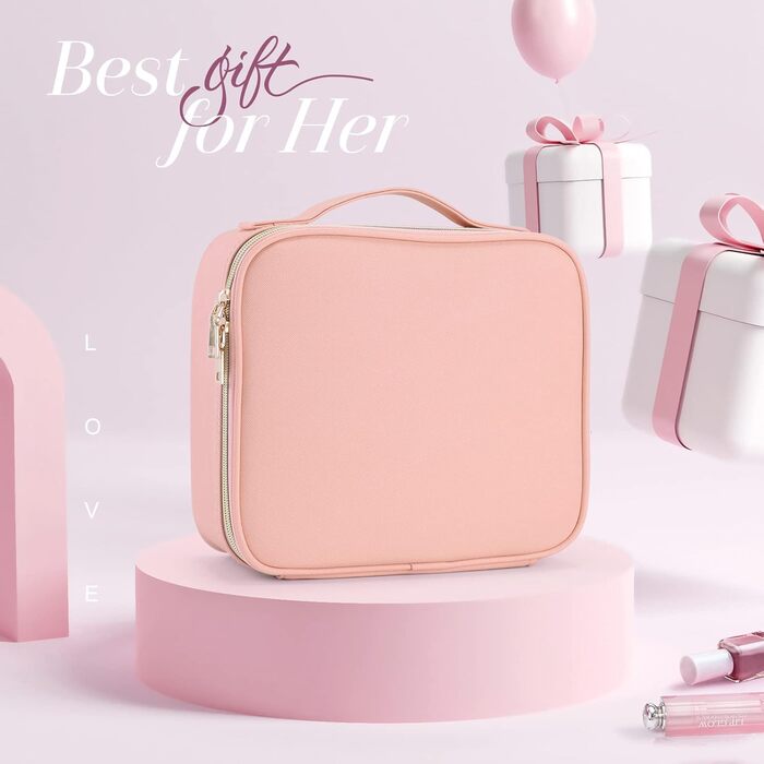Косметичка для макіяжу, органайзер для подорожей, рожева