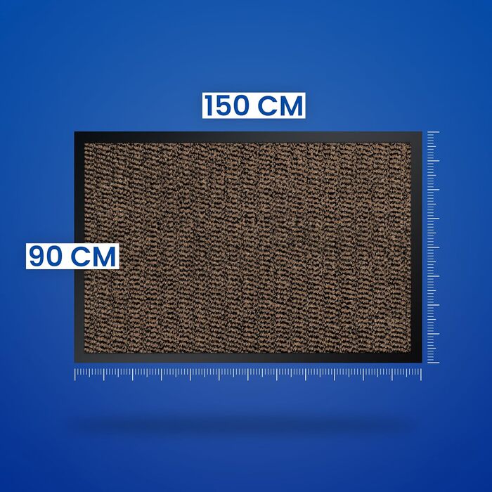 Килимок для входу Braun-Schwarz 90x150 см, антиковзкий, водовідштовхувальний, для дому та вулиці