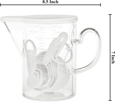Supreme Housewares Measuring Cups and Spoons, 10-Piece Set, Plastic, Multi-Purpose Kitchen Utensils, Cooking and Baking Tools, BPA-Free, Dishwasher Safe for Liquids and Dry Ingredients (white)